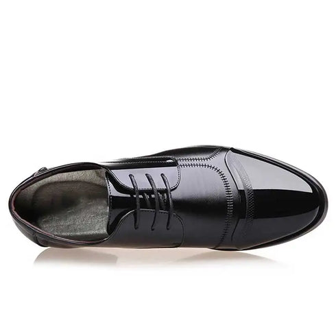 Elegant Breathable Leather Oxfords for Men - Stylish Formal Dress Shoes Perfect for Office, Parties, and Weddings with Comfortable Rubber Outsole and Lace-up Closure